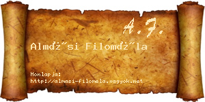 Almási Filoméla névjegykártya
